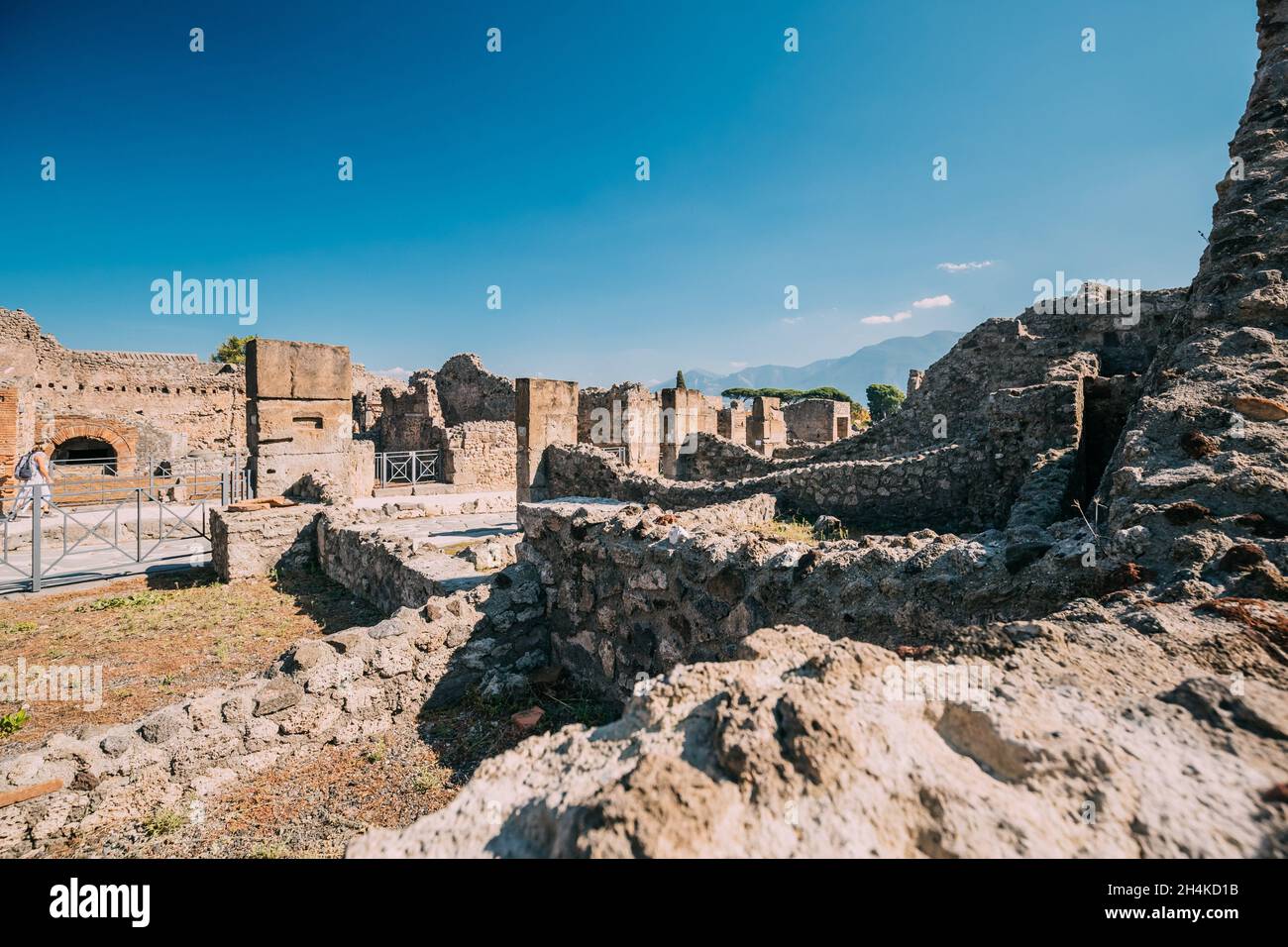 Pompeji, Italien. Blick Auf Den Archäologischen Park Von Pompeji In Sunny Day. Stockfoto