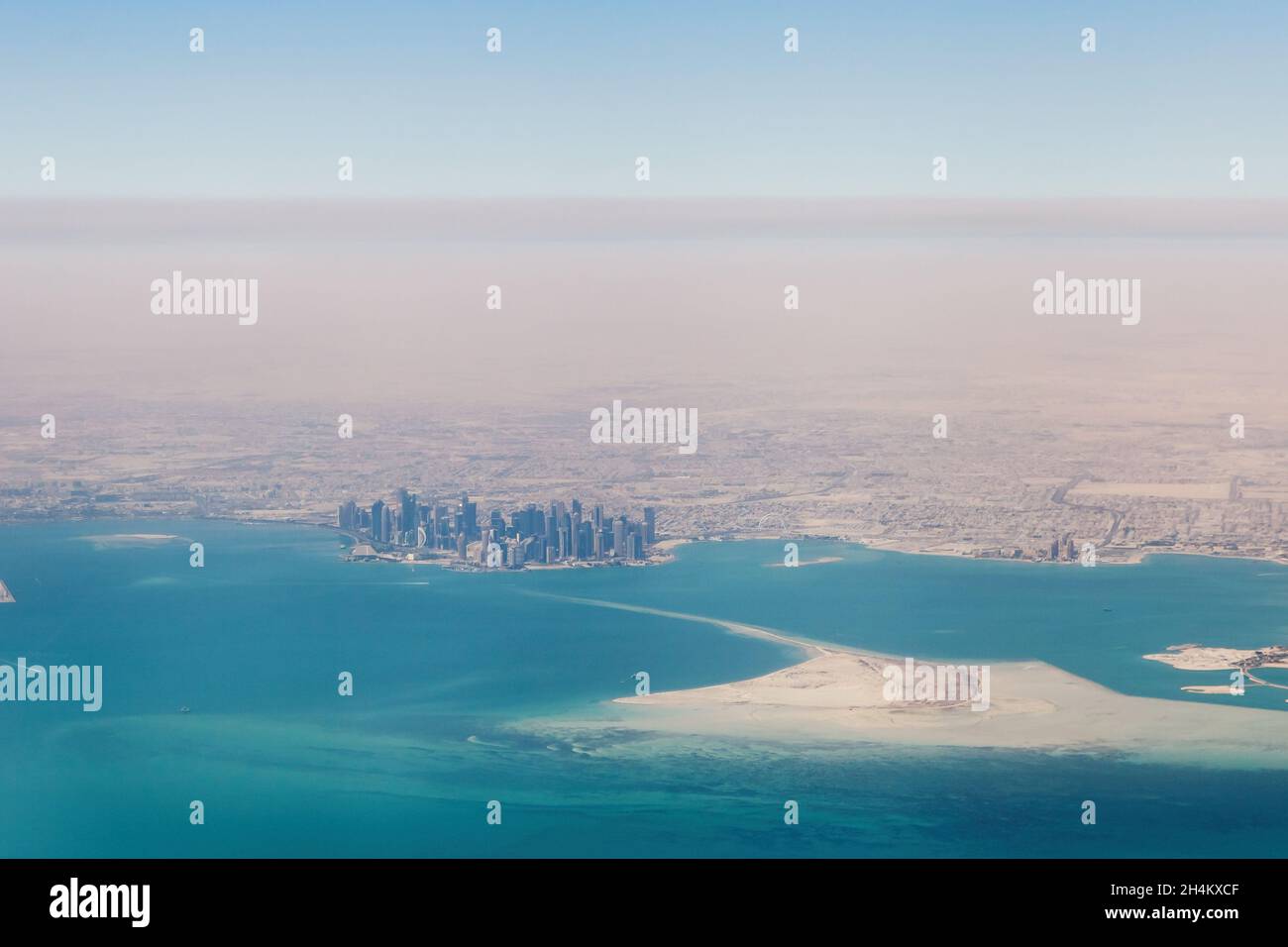 Luftaufnahme von Ad-Dauha (Doha), Hauptstadt von Katar, Persischer Golf Stockfoto