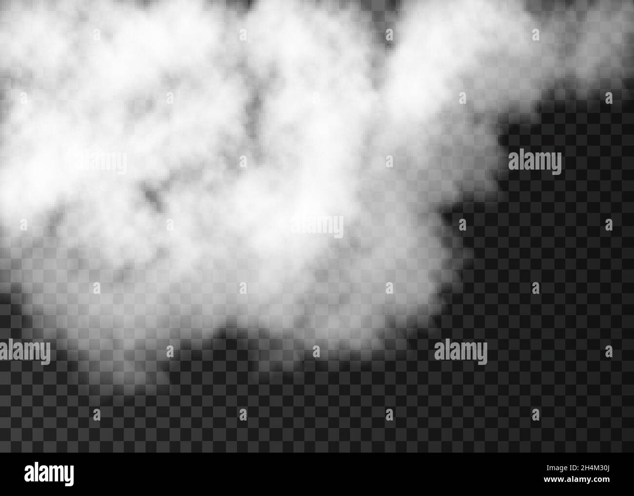 Weißer Nebel-Spezialeffekt isoliert auf transparentem Hintergrund. Dampf. Realistische Vektor Feuer Rauch oder Nebel Textur . Stock Vektor