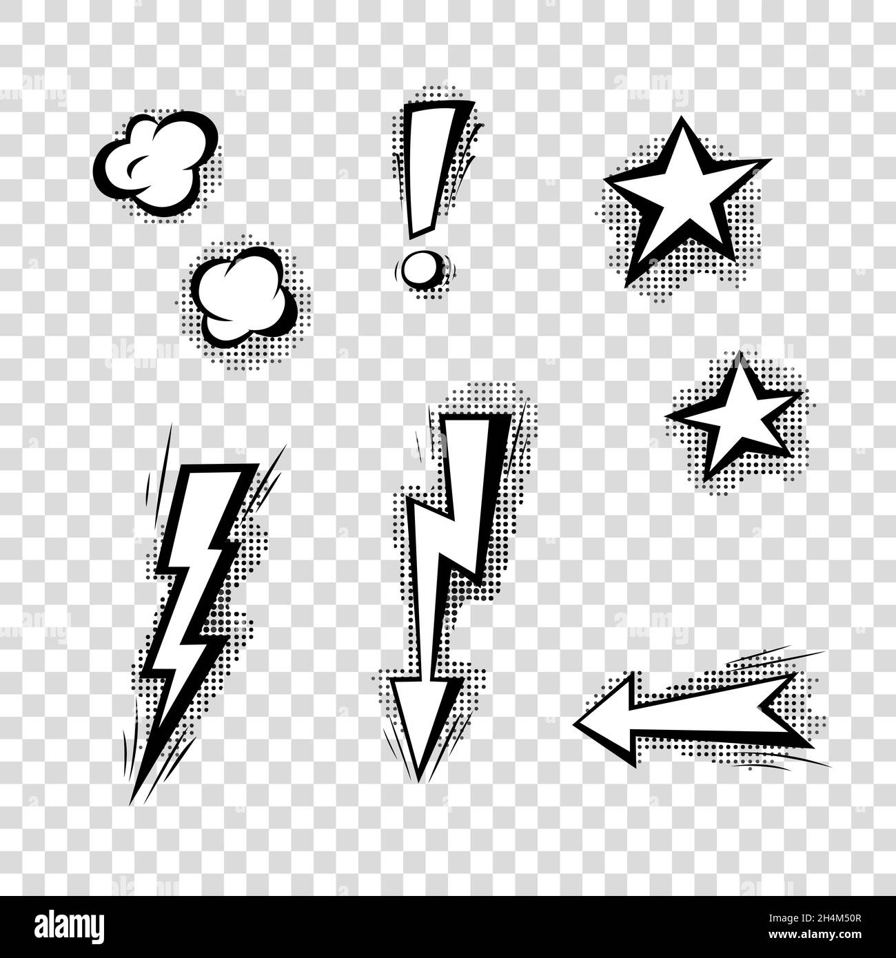 Sprechblasen mit Halbtonschatten im Comic-Stil. Dialogfelder. Vektor-Vorlage für Social Media, Verkauf Banner. Stock Vektor