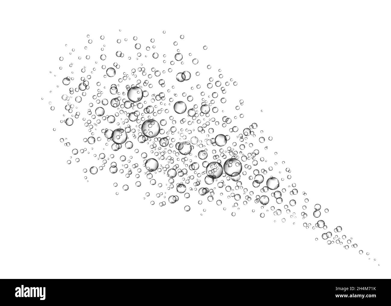 Brausegetränk. Unter Wasser fizzende Luftblasen auf weißem Hintergrund. Spritzig funkelt in Wasser, Meer, Aquarium, Meer. Fizz. Vektorstruktur unter Wasser. Stock Vektor