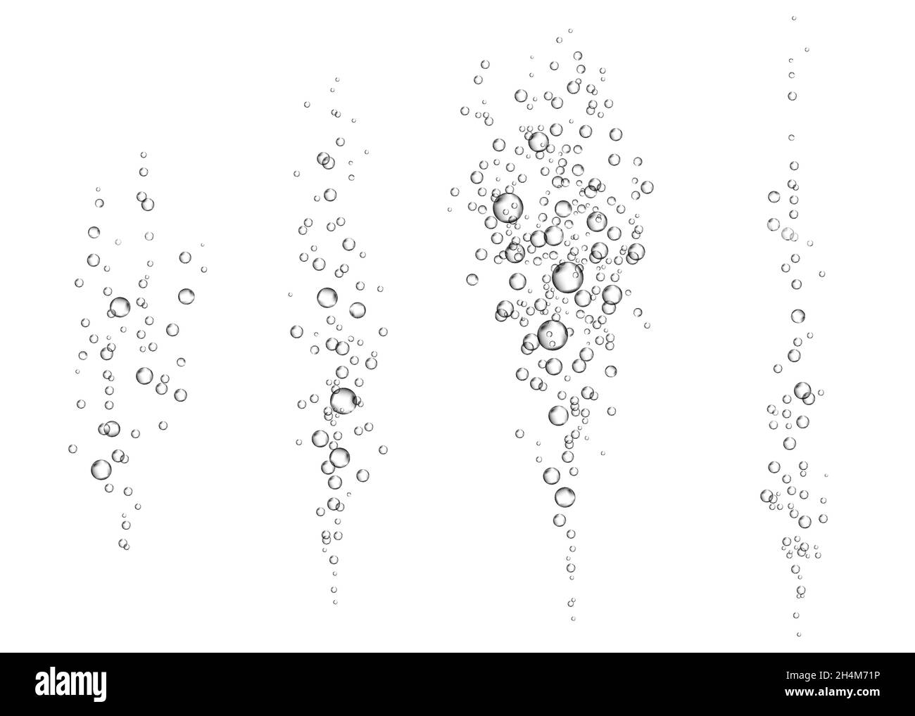 Brausegetränk. Unter Wasser fizzende Luftblasen auf weißem Hintergrund. Spritzig funkelt in Wasser, Meer, Aquarium, Meer. Fizz. Vektorstruktur unter Wasser. Stock Vektor