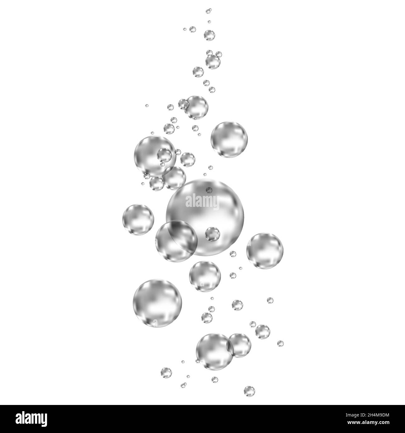 Brausegetränk. Unterwasser schwarz fizzing Luftblasen auf weißem Hintergrund. Spritzig funkelt in Wasser, Meer, Aquarium, Meer. Fizz. Unterwasser-Vektor t Stock Vektor