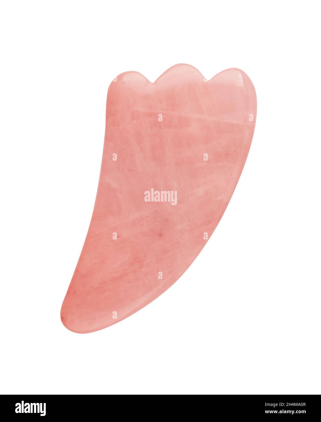 Gesichtsschaber aus natürlichem guasha-Stein, Jade oder Nephritis isoliert auf weißem Hintergrund Stockfoto