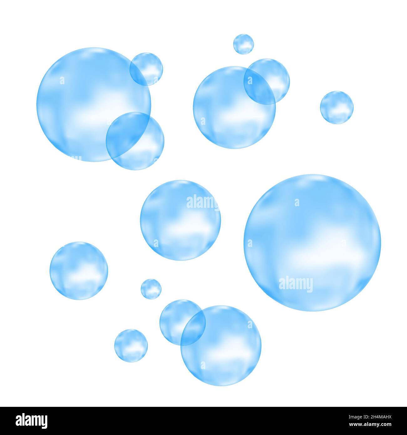 Fizz. Unter Wasser fizzende Luft, Wasser oder Sauerstoff blauen Blasen auf weißem Hintergrund. Spritzig funkelt im Meer, Aquarium. Sodapop. Vektorstruktur unter Wasser. Stock Vektor