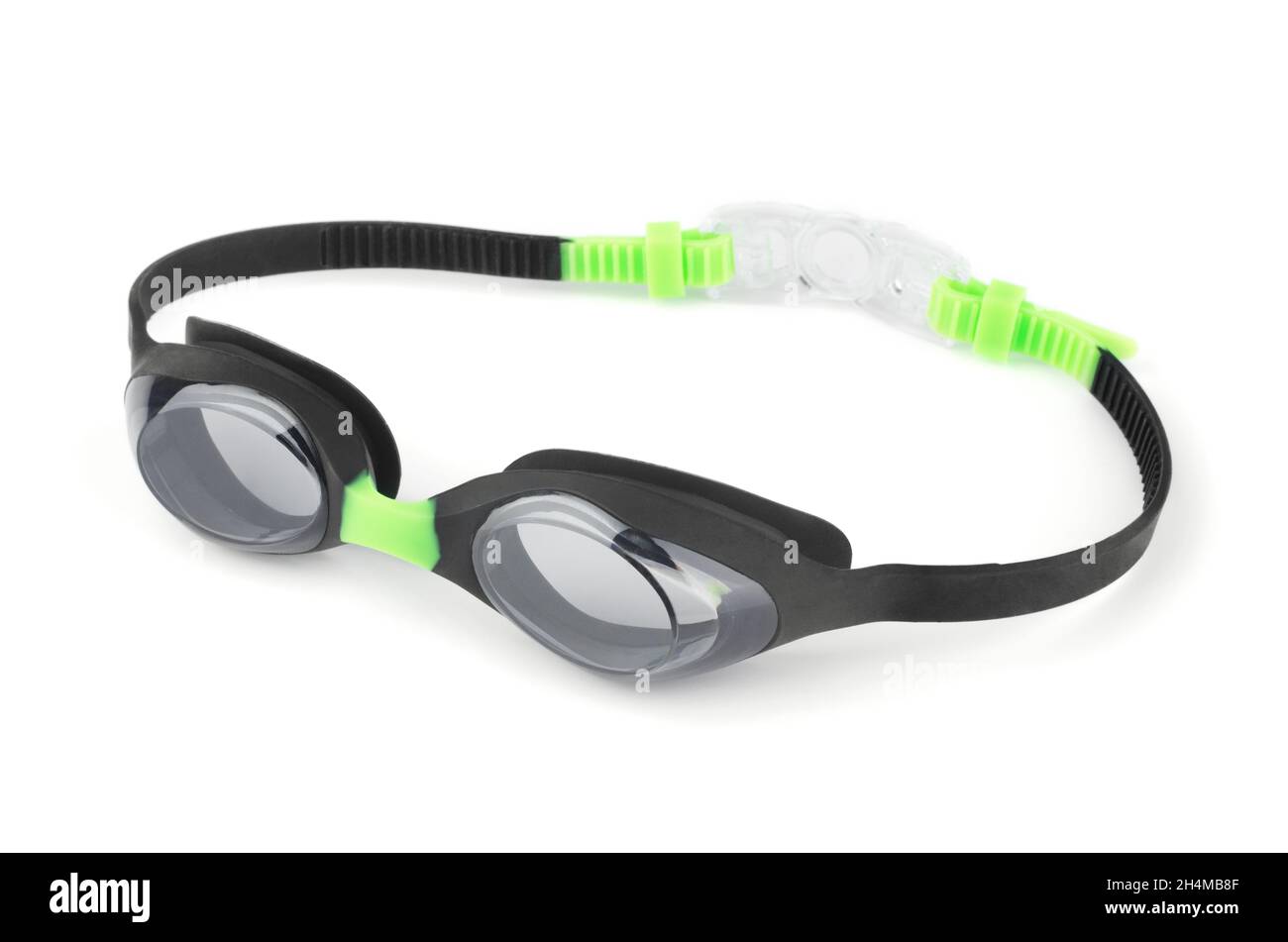 Schwimmbrille oder Schutzbrille isoliert auf weißem Hintergrund Stockfoto