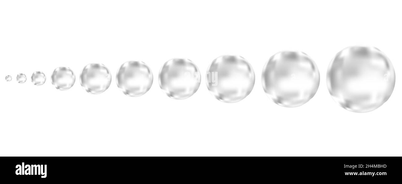 Brausegetränk. Unterwasser schwarz fizzing Luftblasen auf weißem Hintergrund. Spritzig funkelt in Wasser, Meer, Aquarium, Meer. Fizz. Unterwasser-Vektor t Stock Vektor