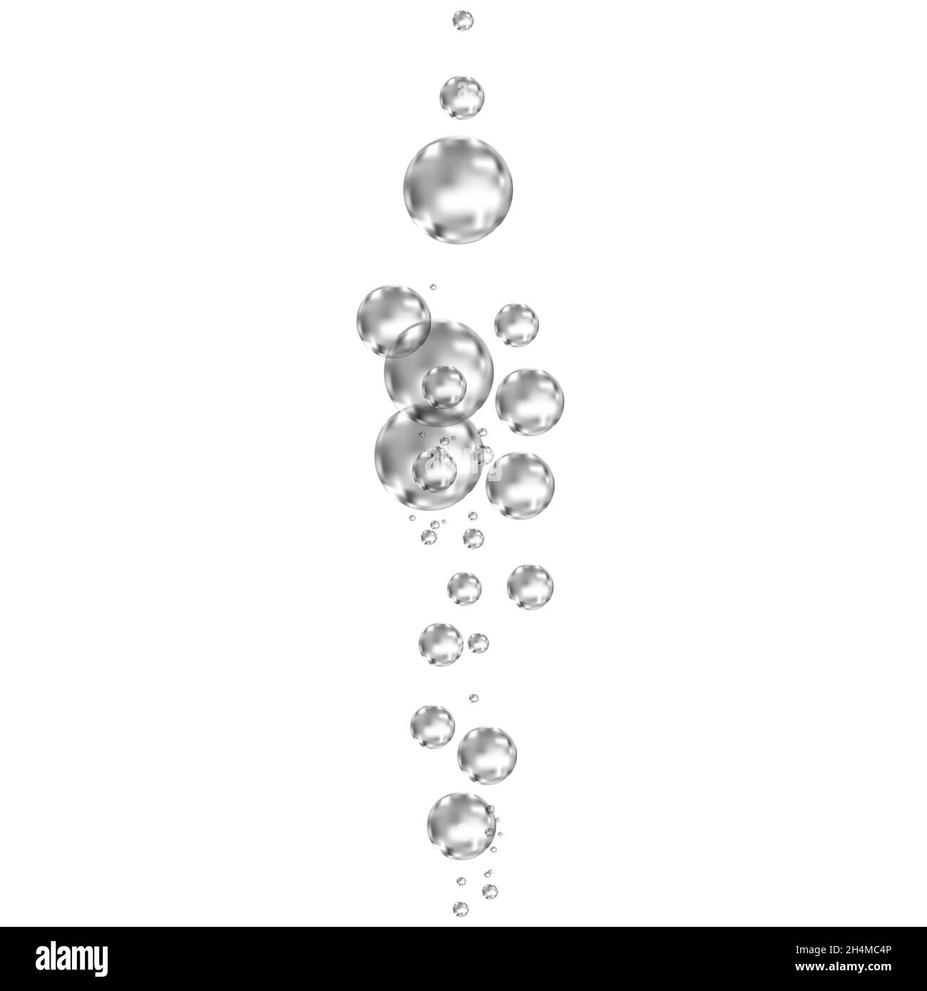 Brausegetränk. Unterwasser schwarz fizzing Luftblasen auf weißem Hintergrund. Spritzig funkelt in Wasser, Meer, Aquarium, Meer. Fizz. Unterwasser-Vektor t Stock Vektor