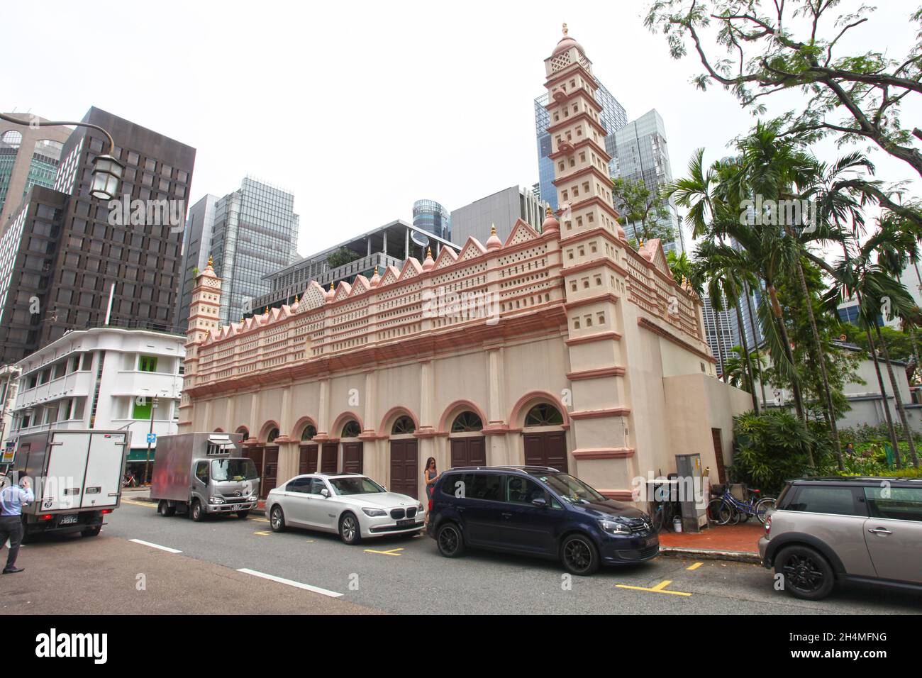 Der Nagore Dargah in der Telok Ayer Street in Chinatown, Singapur, war ein indischer muslimischer Schrein, der in ein indisches muslimisches Heritage Center umgewandelt wurde. Stockfoto