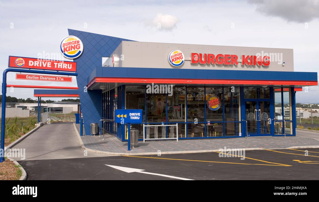 Burger King Restaurant am Apollo Drive, Rosedale, Auckland, Neuseeland am Samstag, 5. Mai 2007 Stockfoto