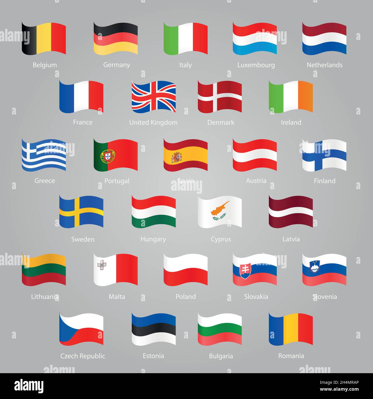 Die Flaggen der EU-Länder legen EPS 10 fest Stock-Vektorgrafik - Alamy