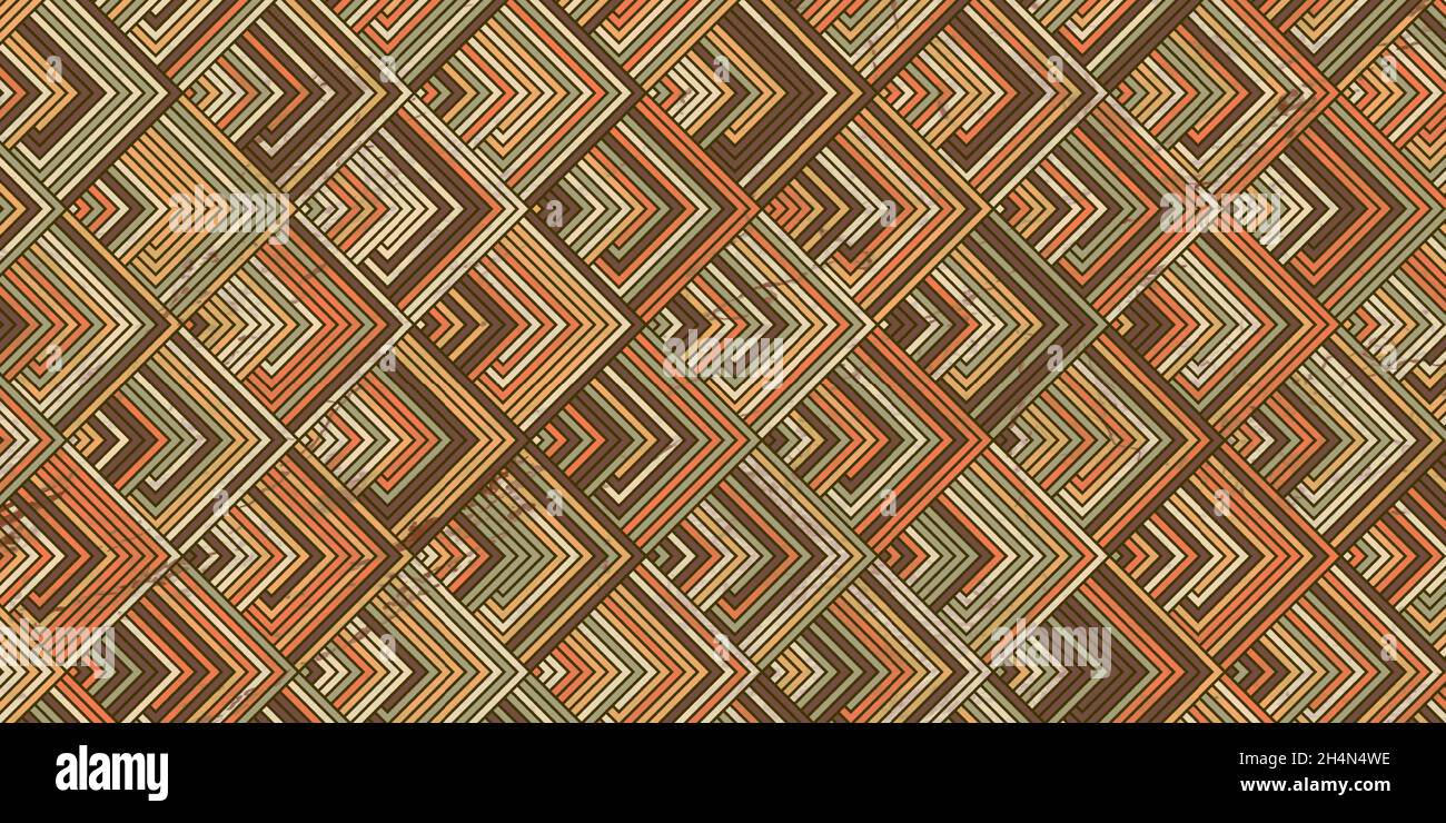 Geometrisches Muster mit Streifen quadratische Form und Marmor Textur bunten Hintergrund Retro-Stil Stock Vektor