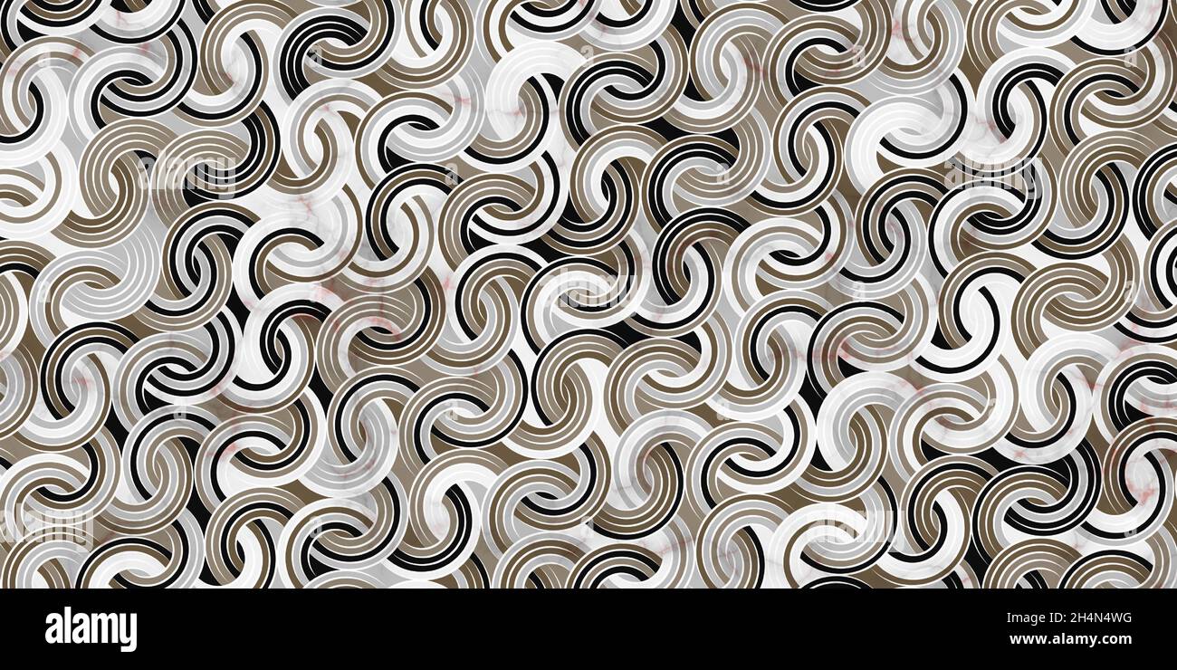 Geometrisches Muster Luxus grau Hintergrund mit Kreis überlappend und Marmor-Textur Stock Vektor