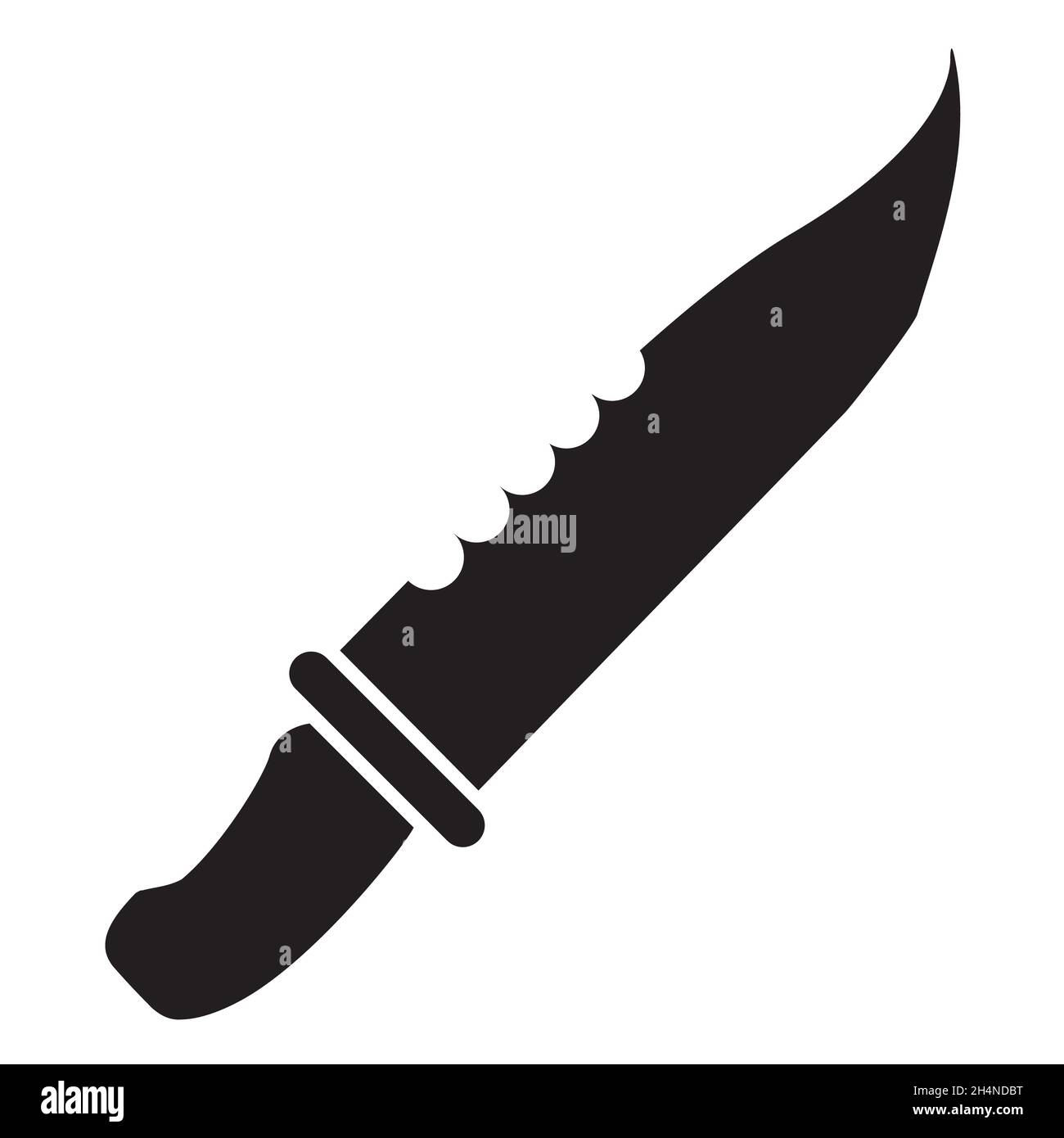 Messer-Symbol auf weißem Hintergrund. Kantige Waffe Symbol. Flache Stil. Stockfoto