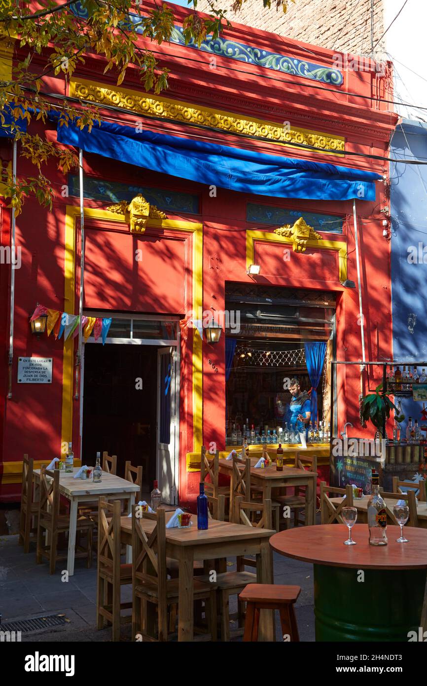 Farbenfrohes Restaurant, La Boca, Buenos Aires, Argentinien, Südamerika Stockfoto