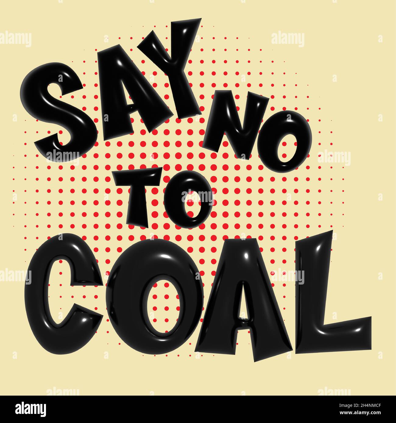 Say No to Coal 3D Comic Halbton Vektorgrafik Stock Vektor