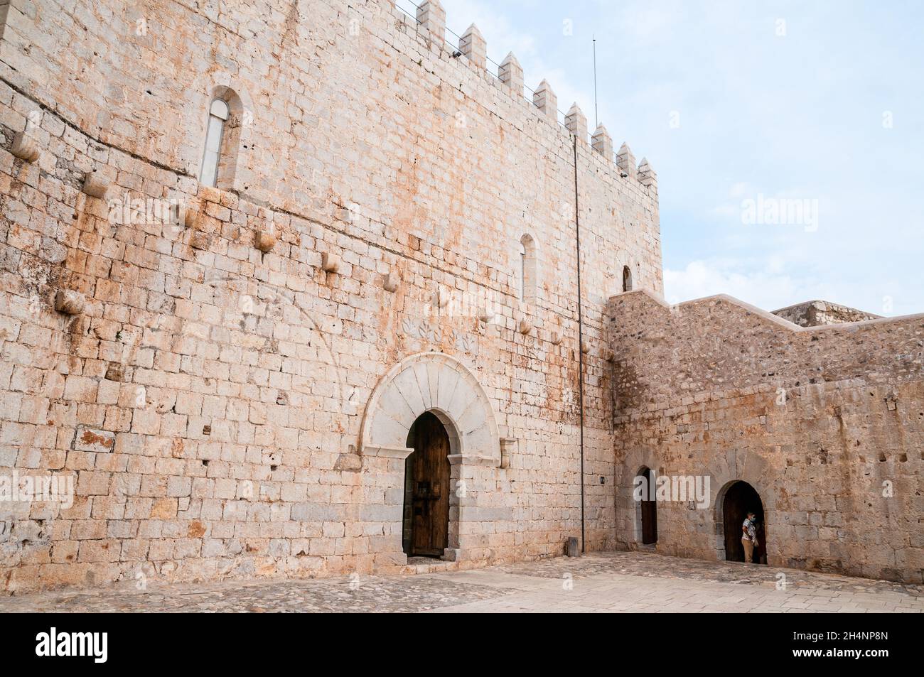 Burghof, Schloss von Peniscola, Spanien Stockfoto