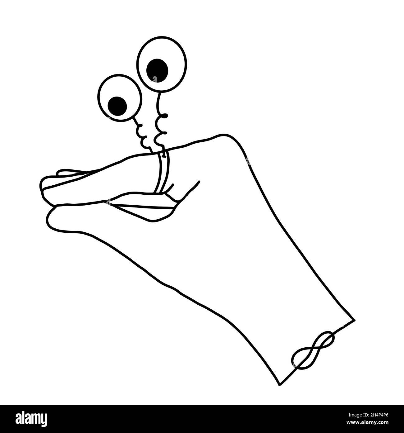 Line Art niedliche Geste für Postkarten und Karten und Zeitschriften Stockfoto