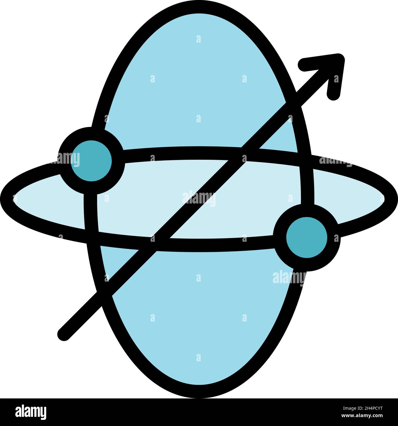 Symbol für Gyroskop des Koordinators. Konturkoordinator Gyroskop Vektor Symbol Farbe flach isoliert Stock Vektor