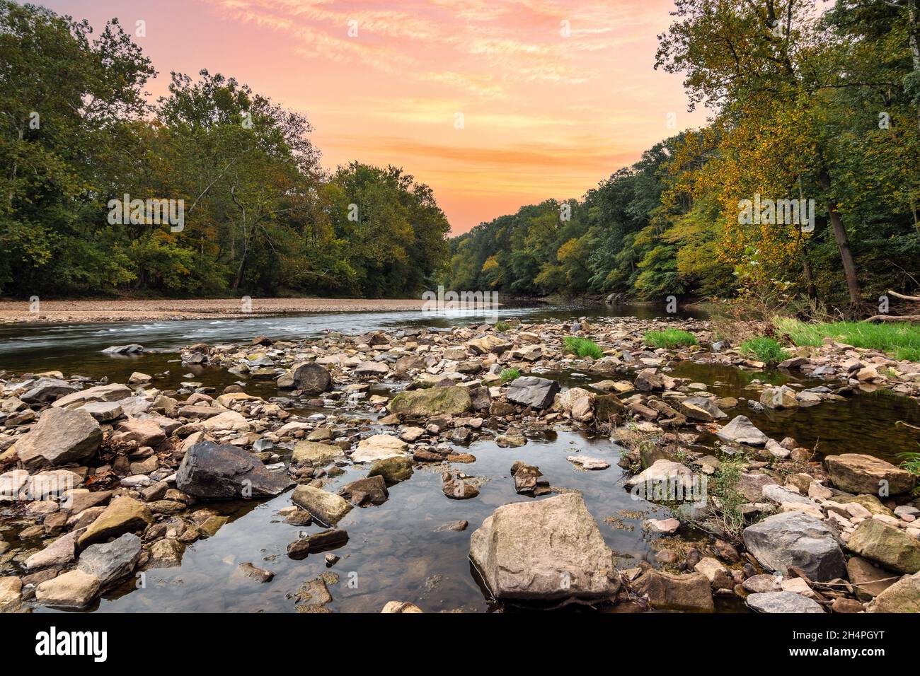 Schöne Aussicht auf die Natur in Bucks County, Pennsylvania Stockfoto