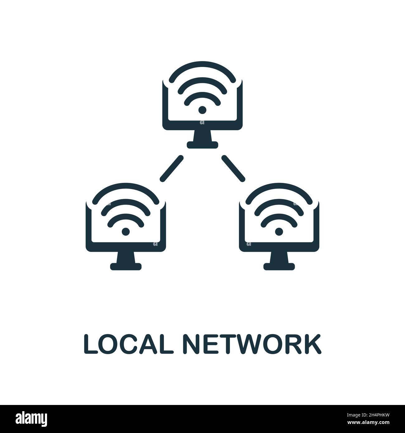 Symbol für lokales Netzwerk. Monochromes Schild aus der Technologie-Kollektion. Creative Local Network Icon Illustration für Webdesign, Infografiken und mehr Stock Vektor