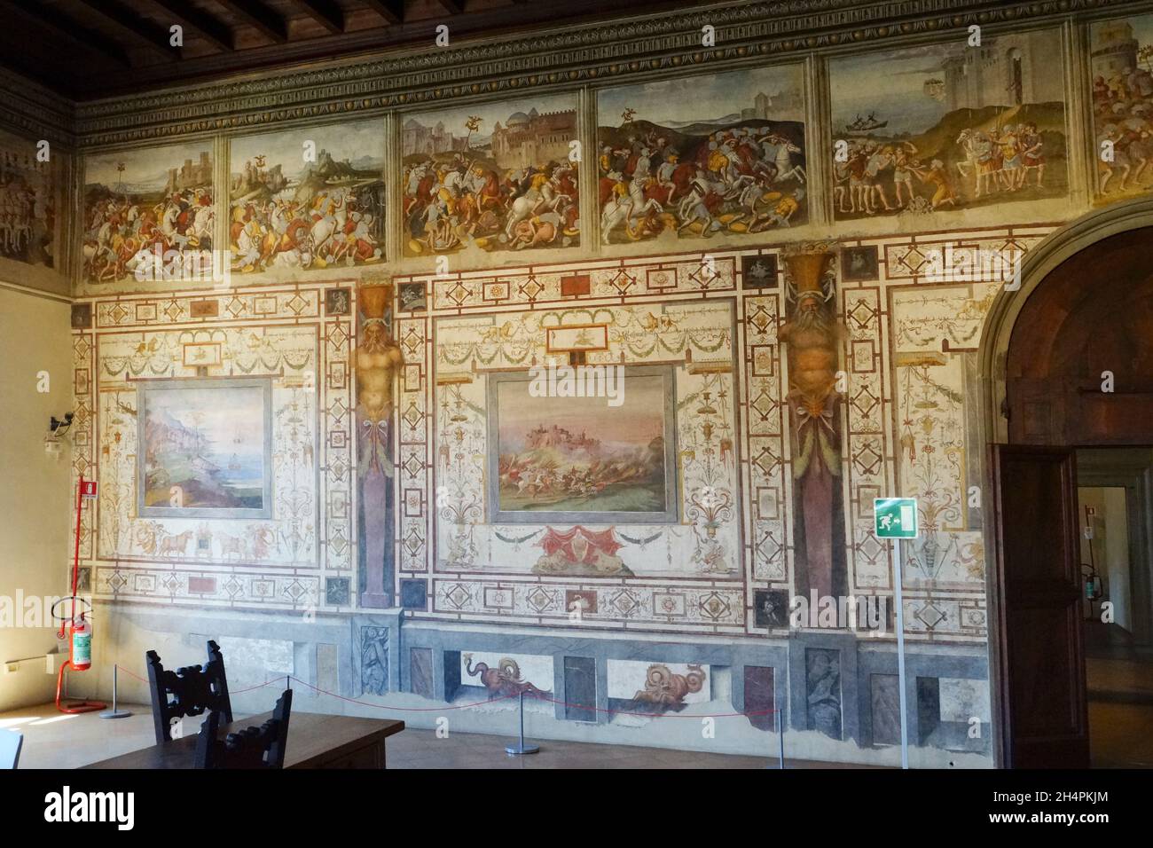 Palazzo Vitelli Palast, Galerie, Fresken, Citta' di Castello, Umbrien, Italien, Europa Stockfoto