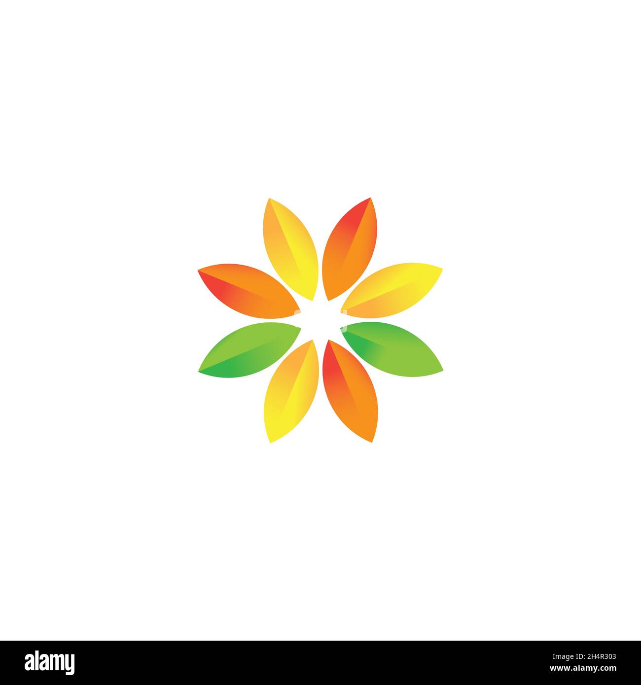Design-Vektor. Original Logo Konzept Idee aus drei bunten Blättern. Gut für jede Marke. Stock Vektor