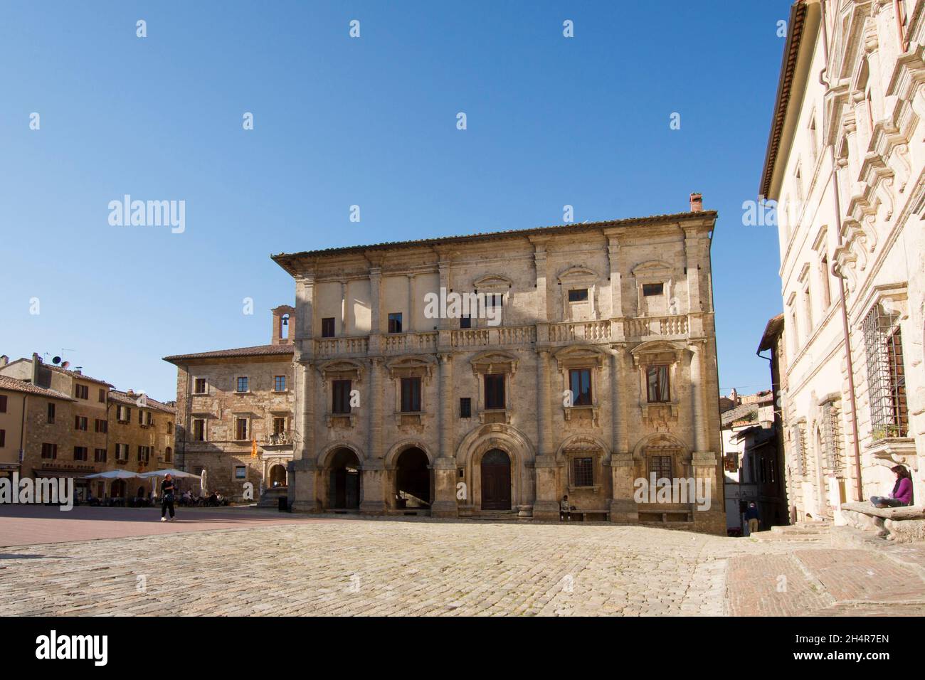 Altstadt, Palazzo Nobili-Tarugi, Piazza Grande, Montepulciano, Toskana, Italien, Europa Stockfoto