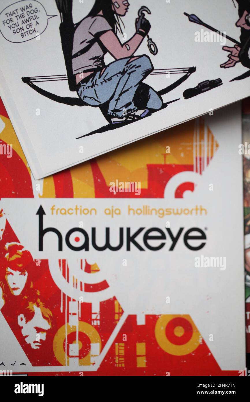 HAWKEYE-Comic Stockfoto