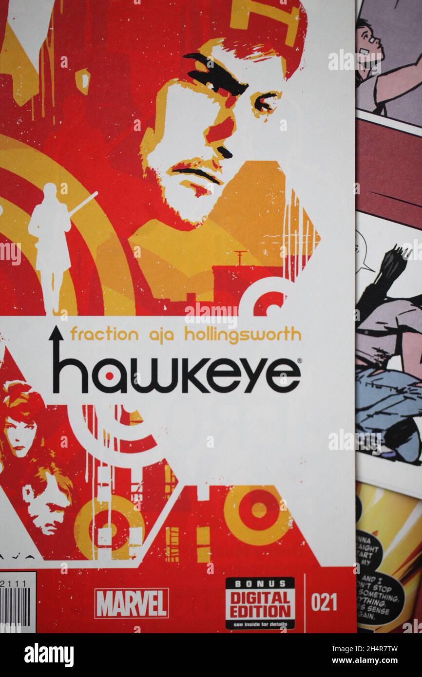 HAWKEYE-Comic Stockfoto