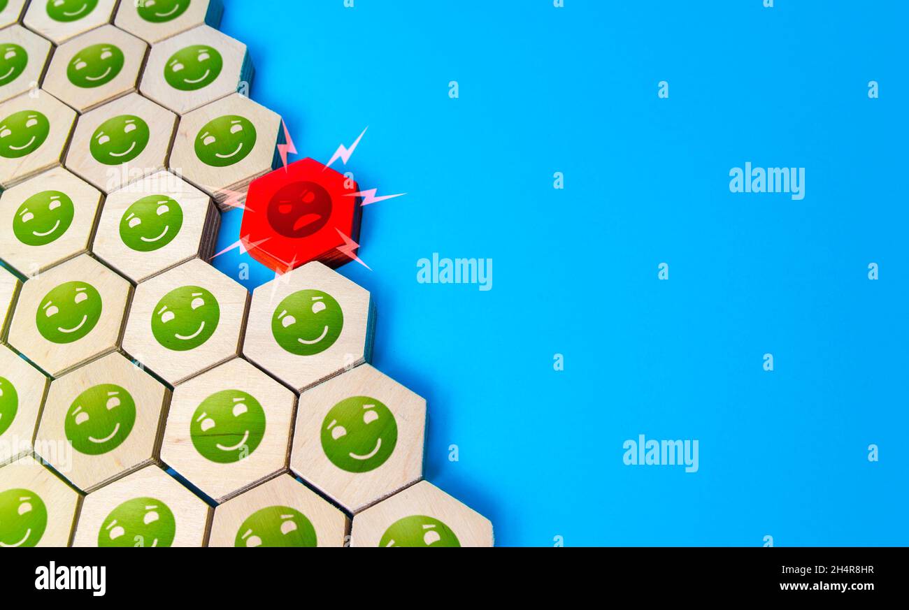 Ausschluss einer fahrlässigen Person aus der Gruppe. Feuern eines giftigen Arbeiters. Säuberung des Regierungssystems von Korruption. Disziplinarverletzung. Inappr Stockfoto