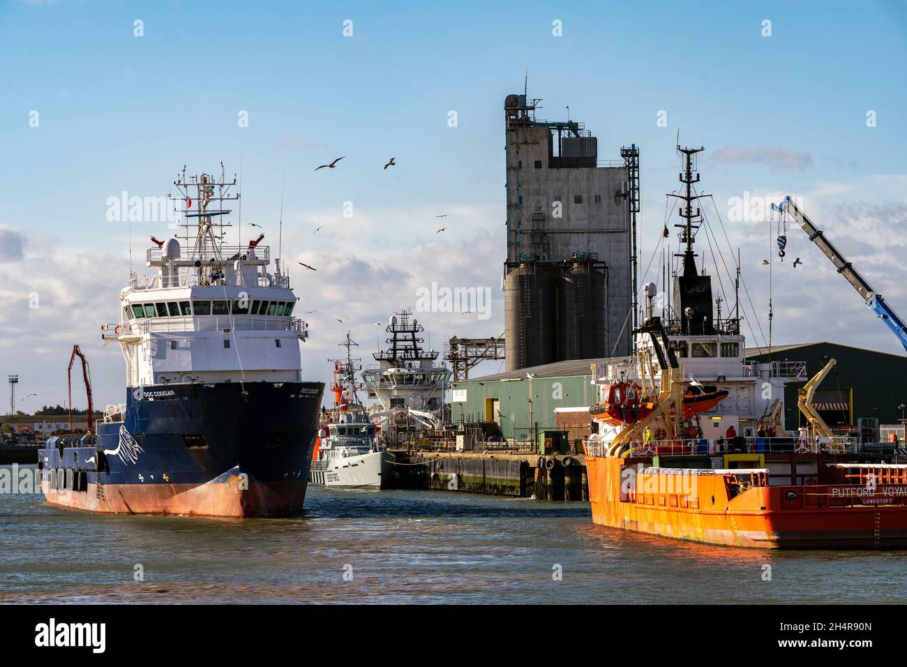 Hafen von Lowestoft Suffolk England Stockfoto