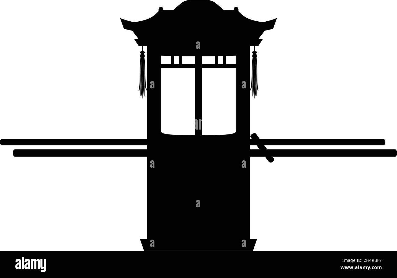 Silhouette traditionelle chinesische Palanquin tragen. Stock Vektor