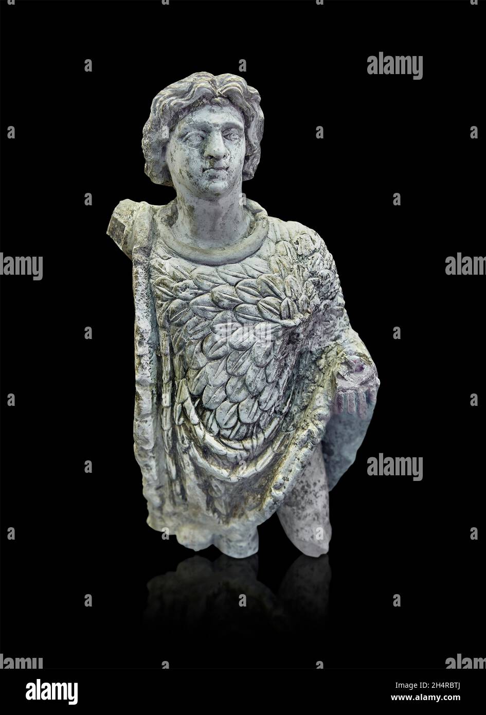 Römische ägyptische Statue Skulptur von Alexandre dem Großen als Sohn des Zeus, ist 0r 2. jh. AD, Marmor . Louvre Museum Inv Ma 3616. Alexander III. Stockfoto