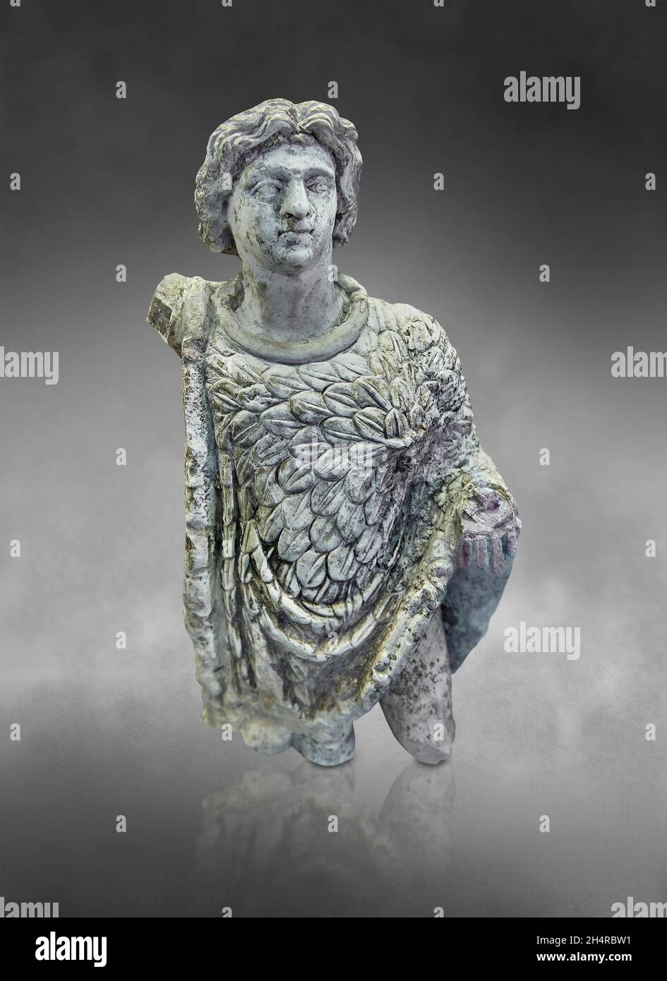 Römische ägyptische Statue Skulptur von Alexandre dem Großen als Sohn des Zeus, ist 0r 2. jh. AD, Marmor . Louvre Museum Inv Ma 3616. Alexander III. Stockfoto