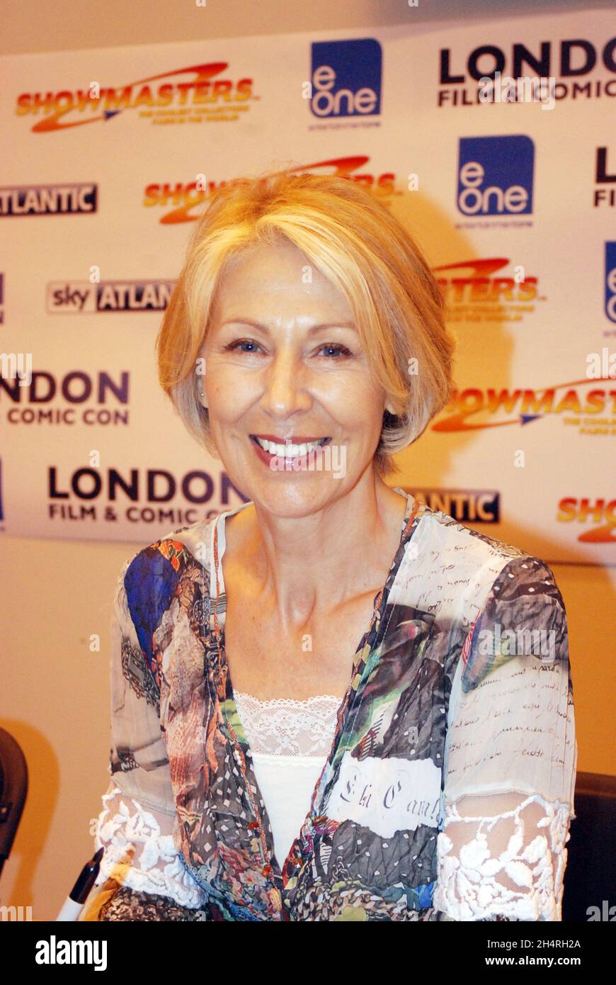 Englische TV-, Film- und Theaterschauspielerin Carolyn Jane Onslow How, AKA Jane How. Bekannt für Doctor Who und EastEnders. Hier auf der London Film & Comic Con, 2013. Stockfoto