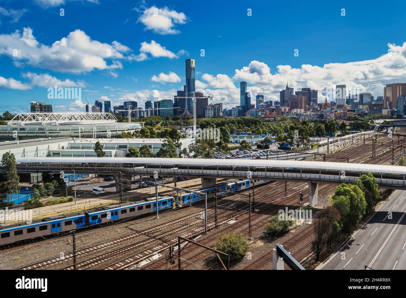 Richmond Station, vor der Rod Laver Arena, Melbourne, Australien Stockfoto