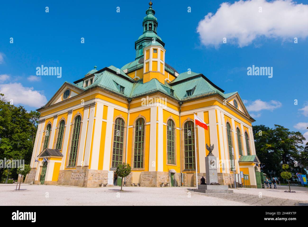 Kirche des Heiligen Kreuzes, Kościól pw Podwyższenia Krzyża Świętego, Jelenia Gora, Polen Stockfoto