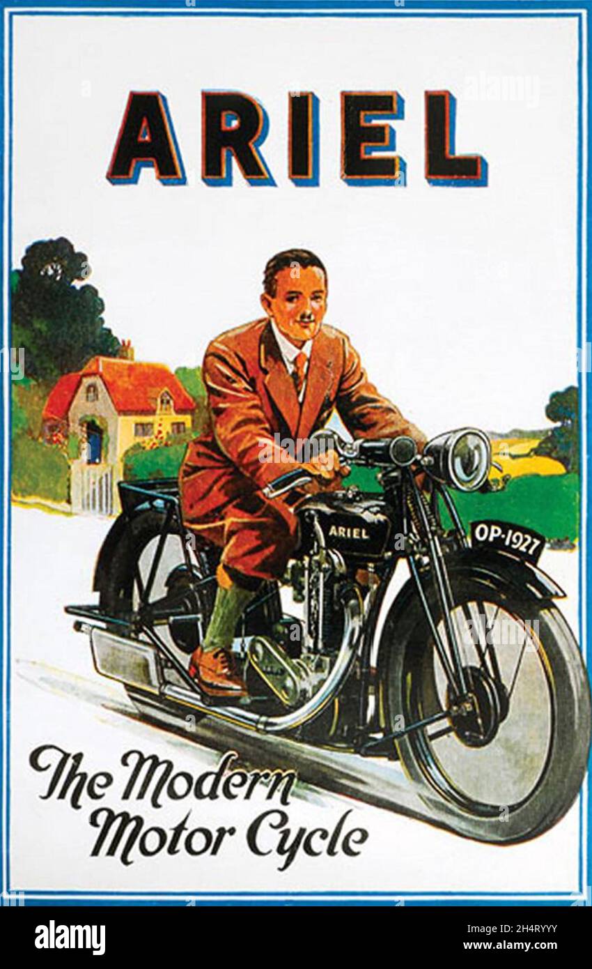 ARIEL MOTORCYCLES Poster 1927 Stockfoto