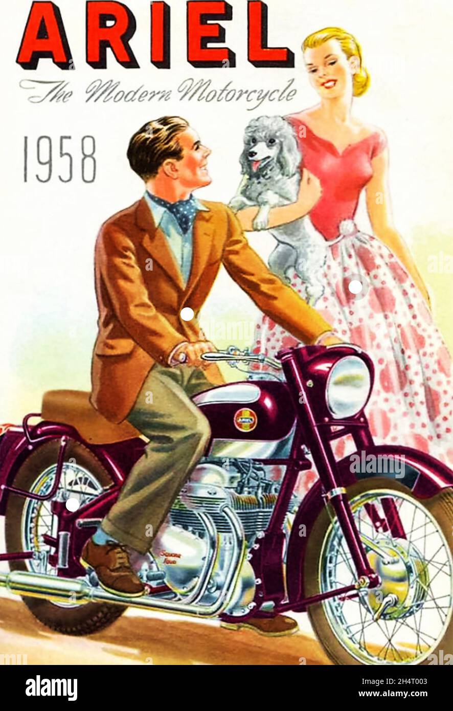 ARIEL MOTORCYCLES Poster 1958 Stockfoto
