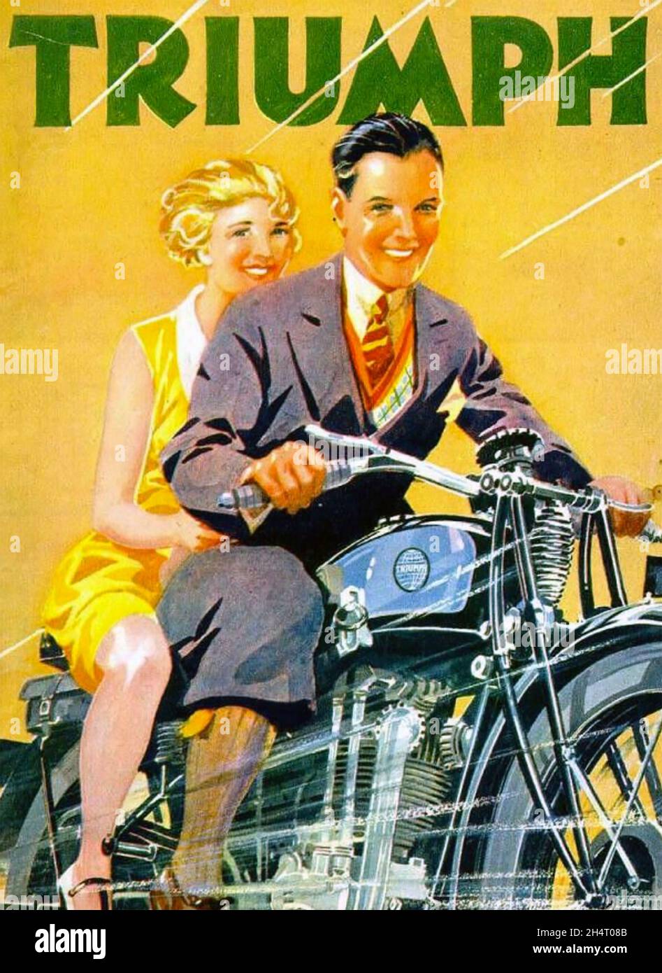 TRIUMPH Motorrad-Werbung über 1925 Stockfoto