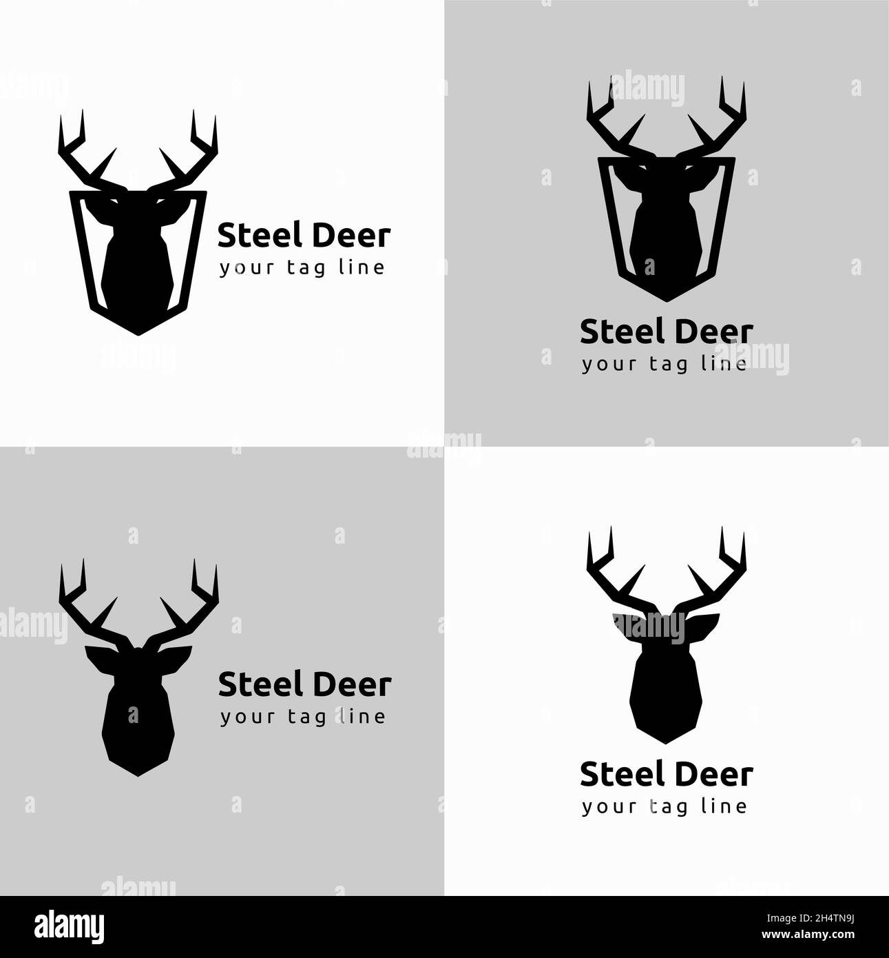 Deer-Logo-Vorlage. Vektorgrafik Stock Vektor