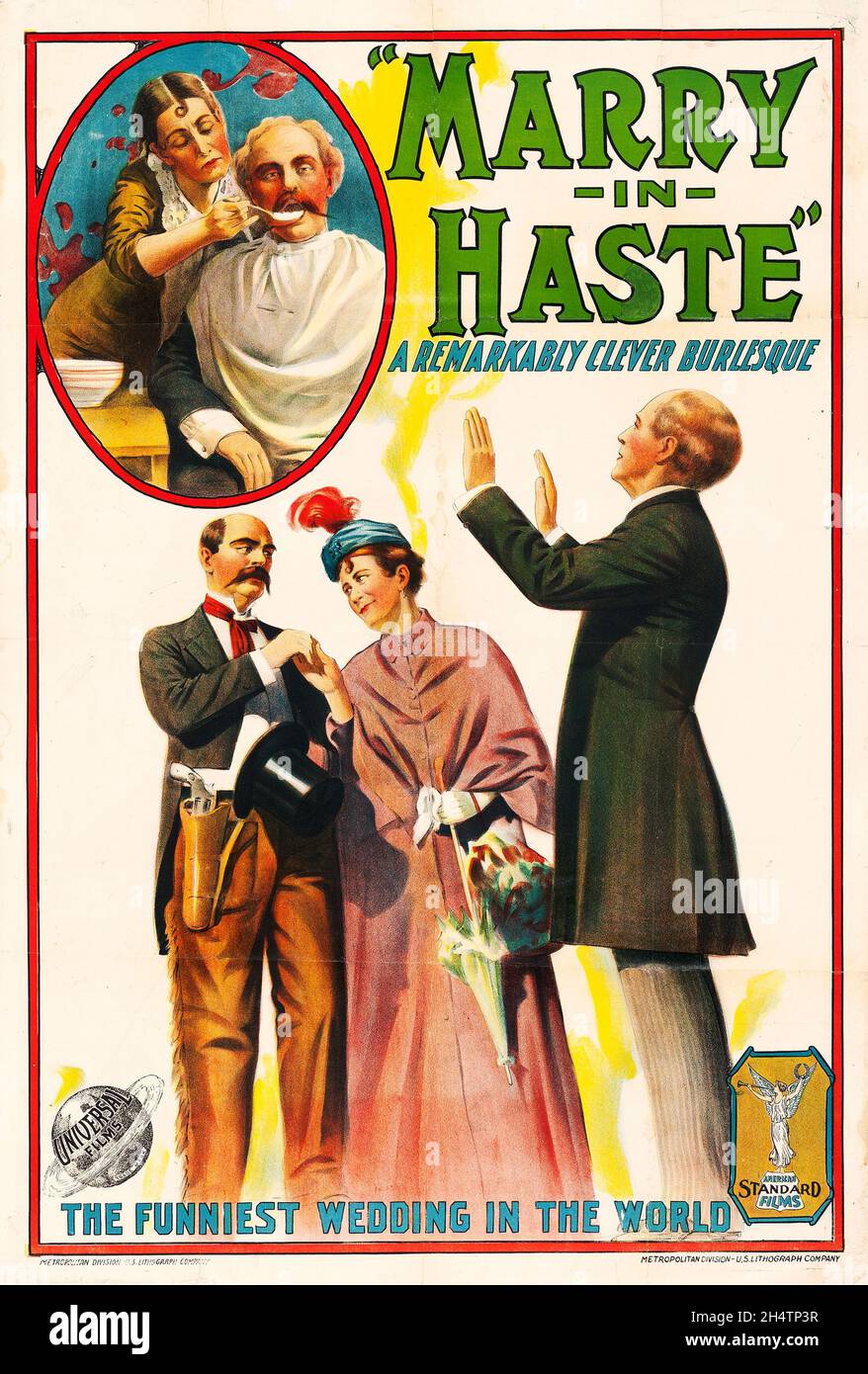 Vintage Filmplakat - Marry in Haste (Universal, 1913) Stockfoto