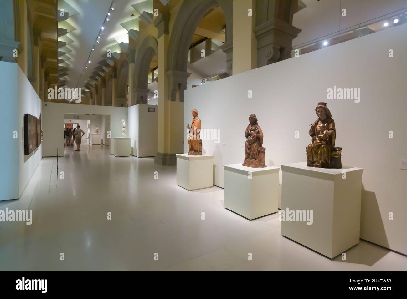 Ausstellung im Nationalen Kunstmuseum von Katalonien Stockfoto