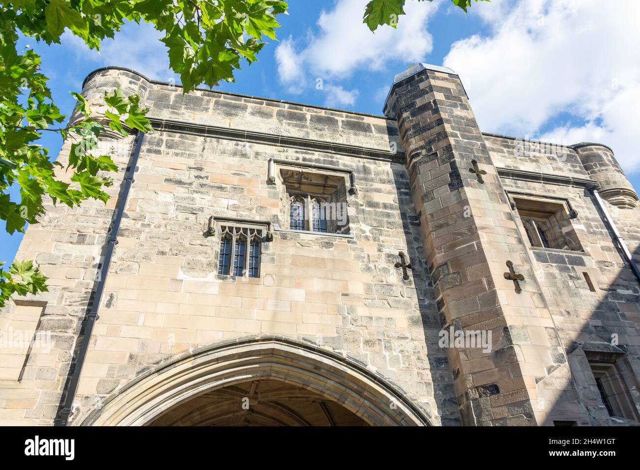 Medieval Newarke Gateway, Newarke Street, University Quarter, City of Leicester, Leicestershire, England, Vereinigtes Königreich Stockfoto