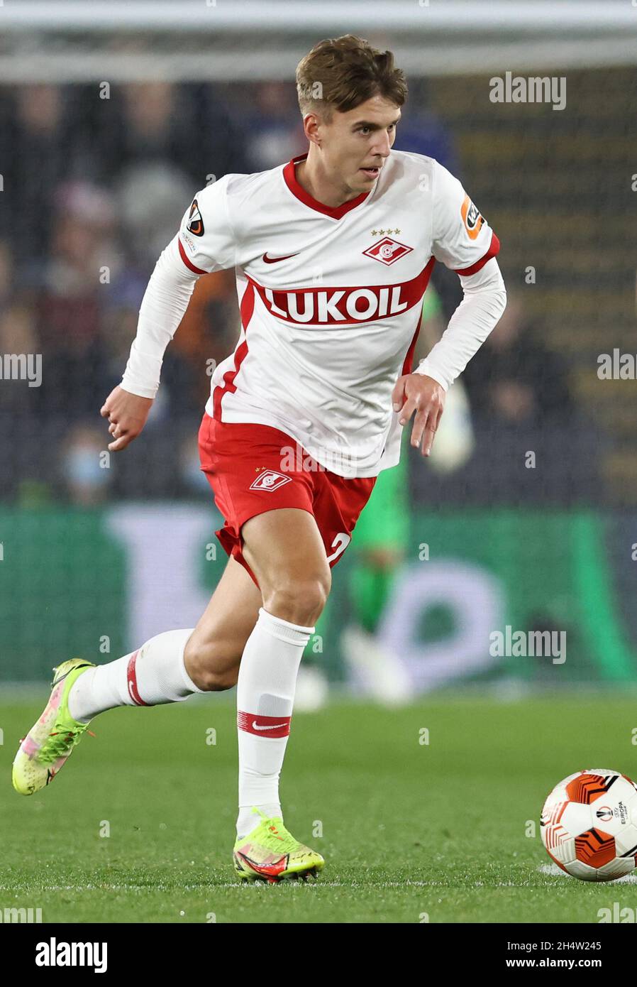 Leicester, England, 4. November 2021. Mikhail Ignatov von Spartak Moskau während des UEFA Europa League-Spiels im King Power Stadium, Leicester. Bildnachweis sollte lauten: Darren Staples / Sportimage Stockfoto