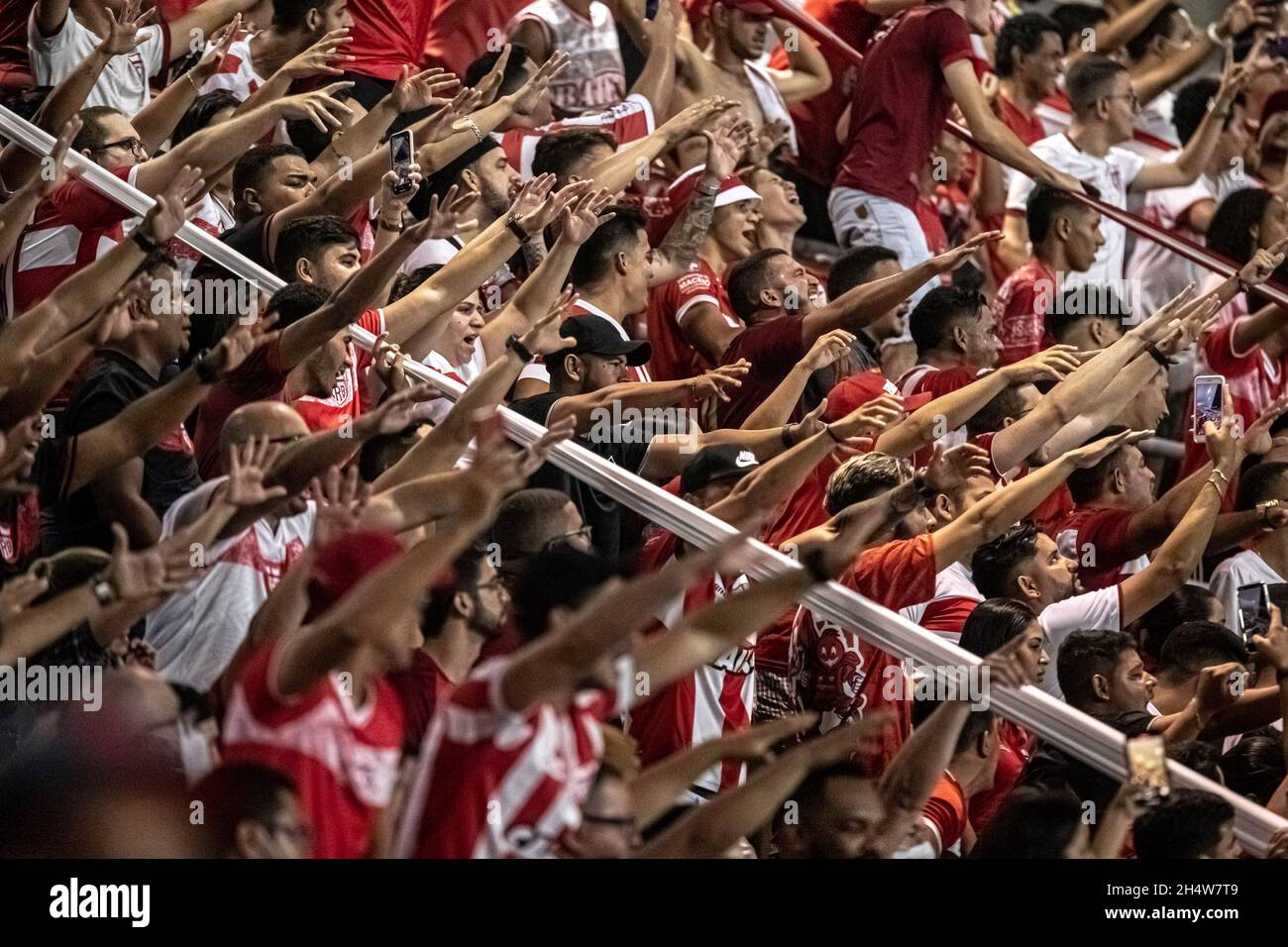 Al Maceio 11 4 2021 Brasilianischer B 2021 Crb X Sampaio Correa Fans Wahrend Eines Spiels Zwischen Crb Und Sampaio Correa Im Rei Pele Stadion Fur Die Brasilianische B 2021