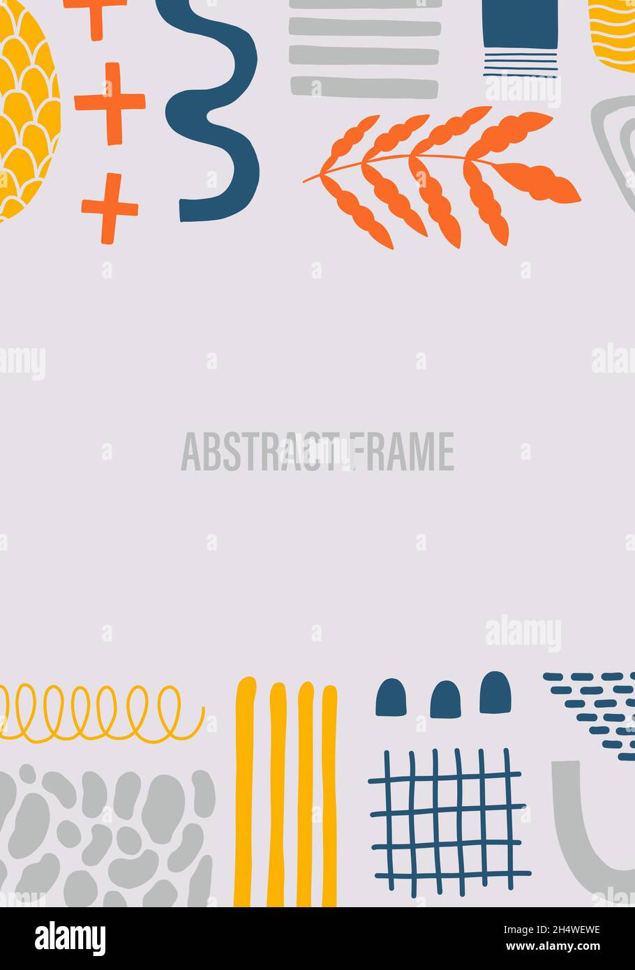 Abstrakte Frame Form Design.Template flaches Element einfache Form.Hand gezeichnete Doodle Grafik. Stock Vektor