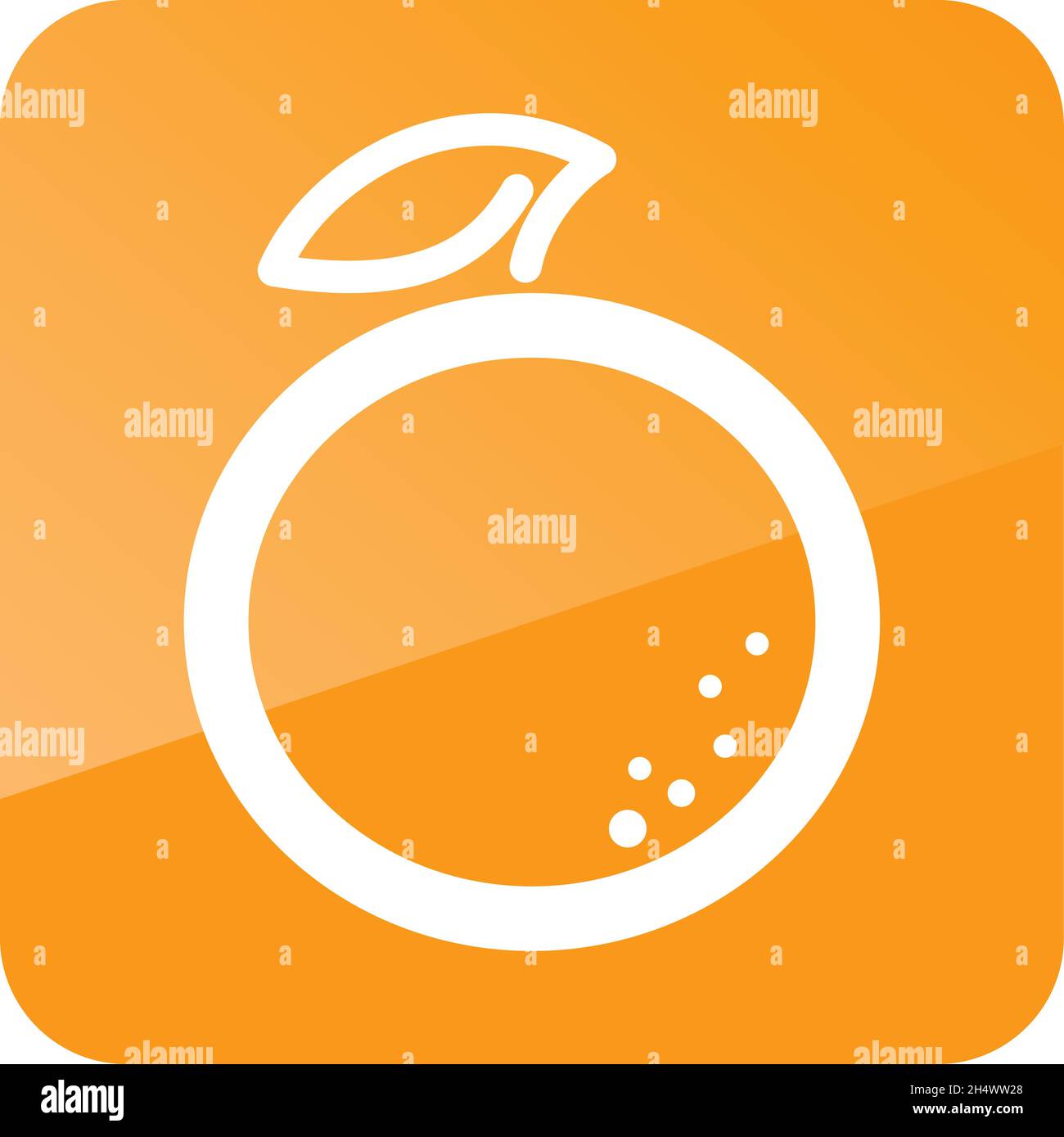 Orangefarbenes Umrisssymbol. Tropische Früchte. Vektorgrafik, Folge 10 Stock Vektor