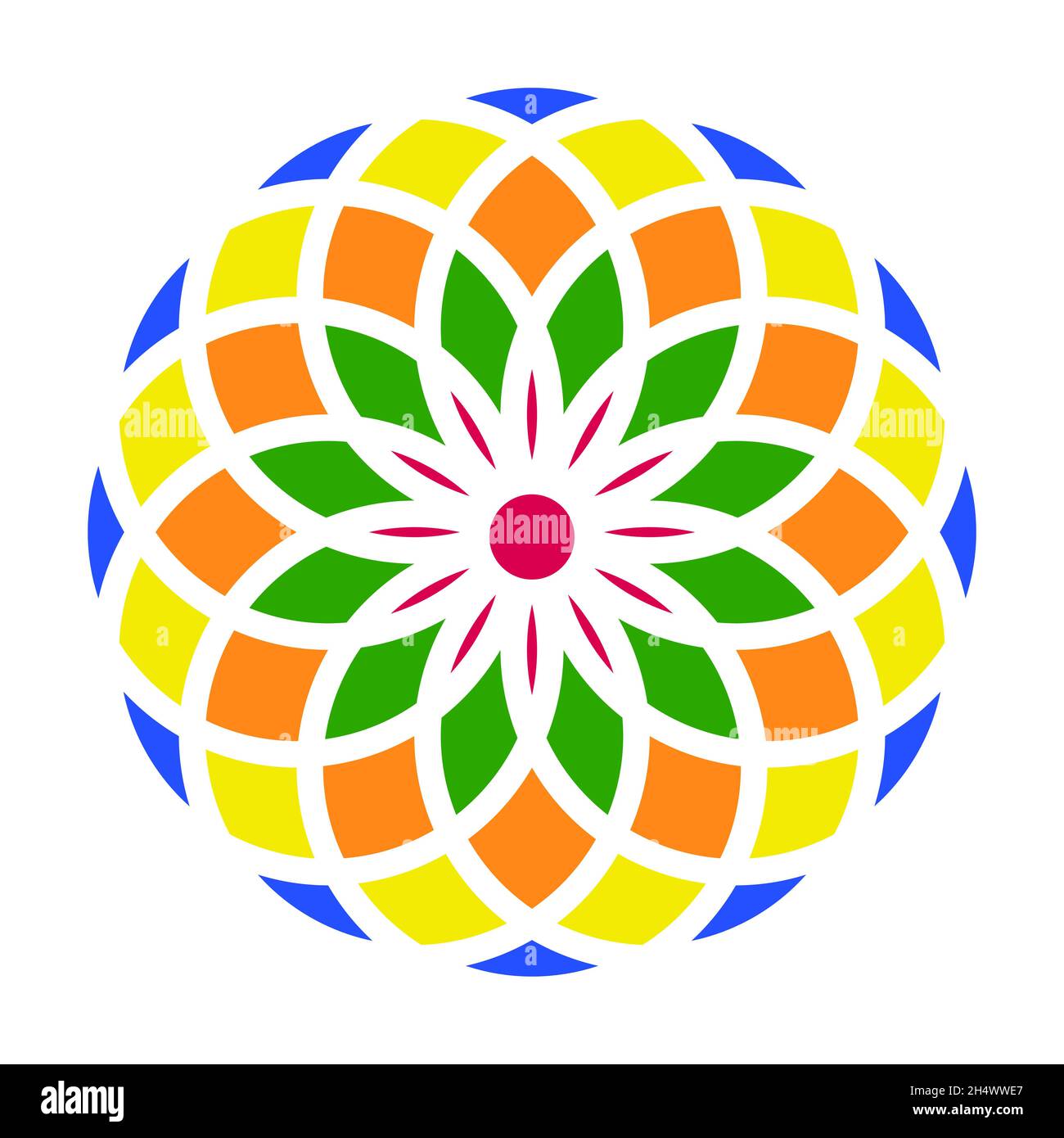 Göttliche Blume Allahs, Chakren, die zu Gott führen Symbol der Großzügigkeit Stock Illustration Stock Vektor